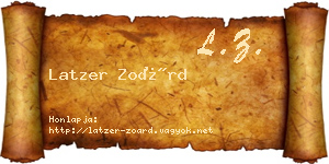Latzer Zoárd névjegykártya